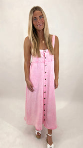Pink Washed Denim Dress